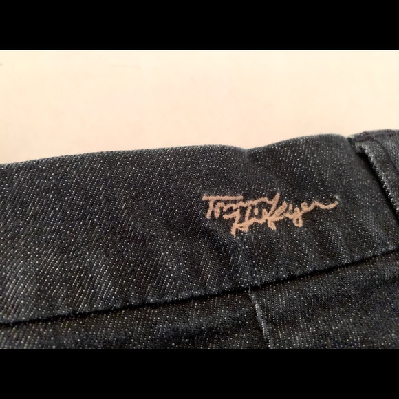 Tommy Hilfiger trendy wide leg high rise women jeans dark blue like black US 31 - Picture 12 of 16